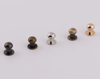 8 mm metal screw rivets round head screwed rivets leather rivet metal button screwback studs 10-20-30 sets