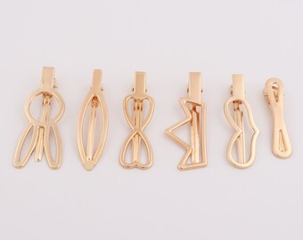 light gold hair alligator clips, hair accessory blanks, hair clips, bulk alligator clips, flower hair bow clip, silver alligator 10-20 pcs