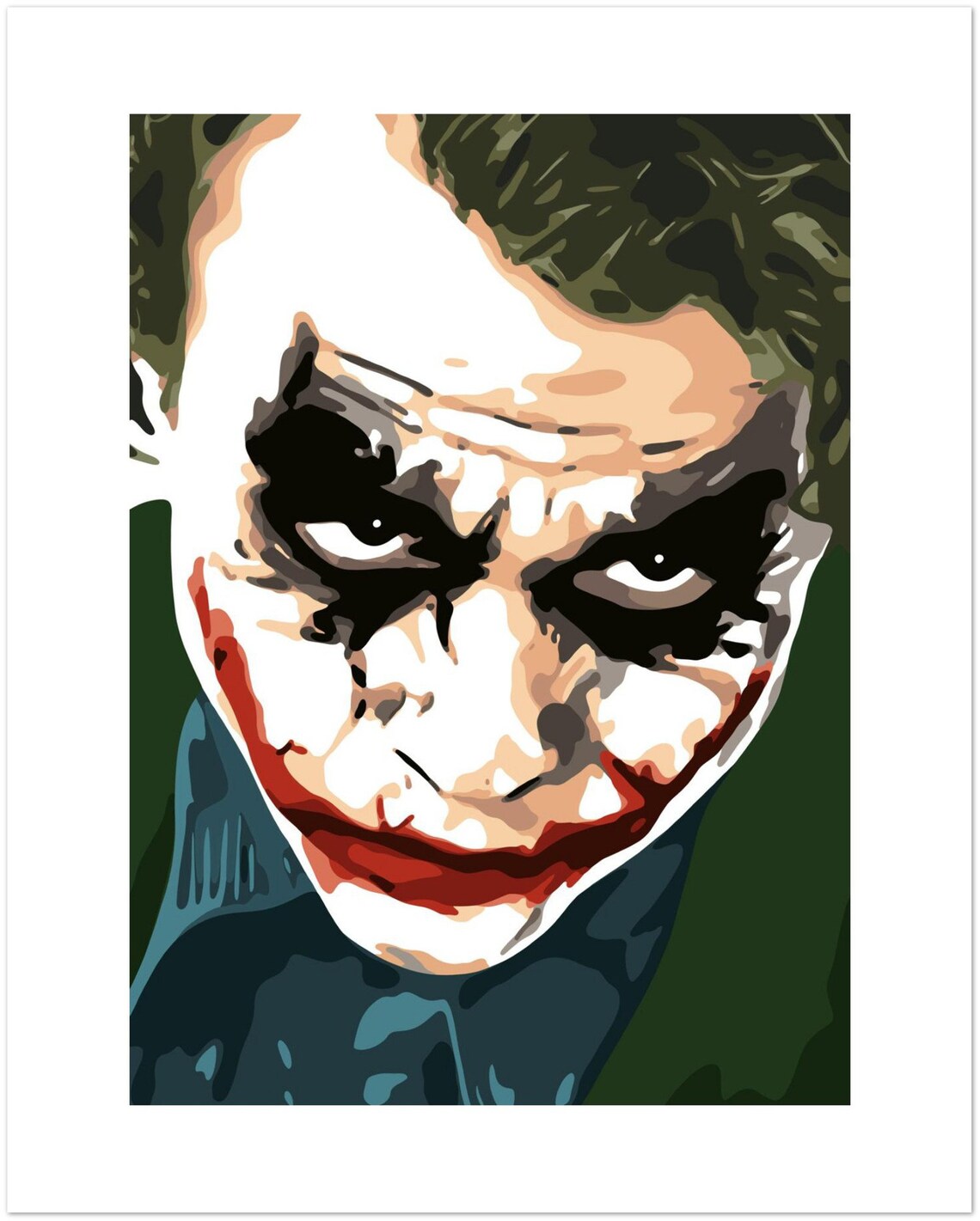 Joker art print poster canvas wall decor digital illustration Etsy