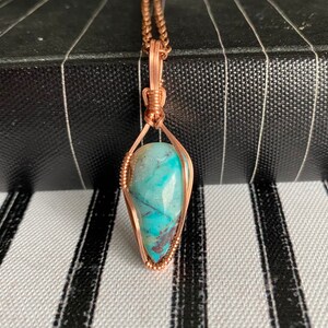 Chrysocolla necklace; Natural gemstone jewelry; Handmade jewelry