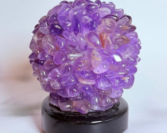 Amethyst Tumble Stone Lamp, Unique Crystal Decor