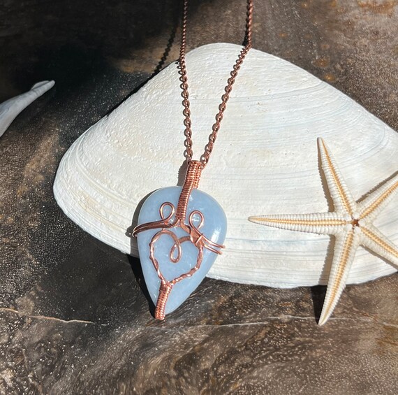 Angelite necklace; Angelite jewelry; soft blue jewelry; crystals; crystal jewelry
