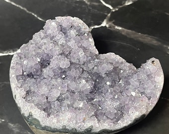 Druzy Amethyst Geode Heart; amethyst heart; druzy crystals; crystal hearts