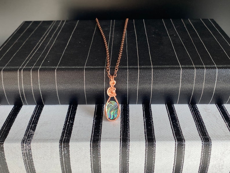 Abalone shell necklace; Mini abalone jewelry; Abalone pendant; Handmade jewelry; Petite jewelry