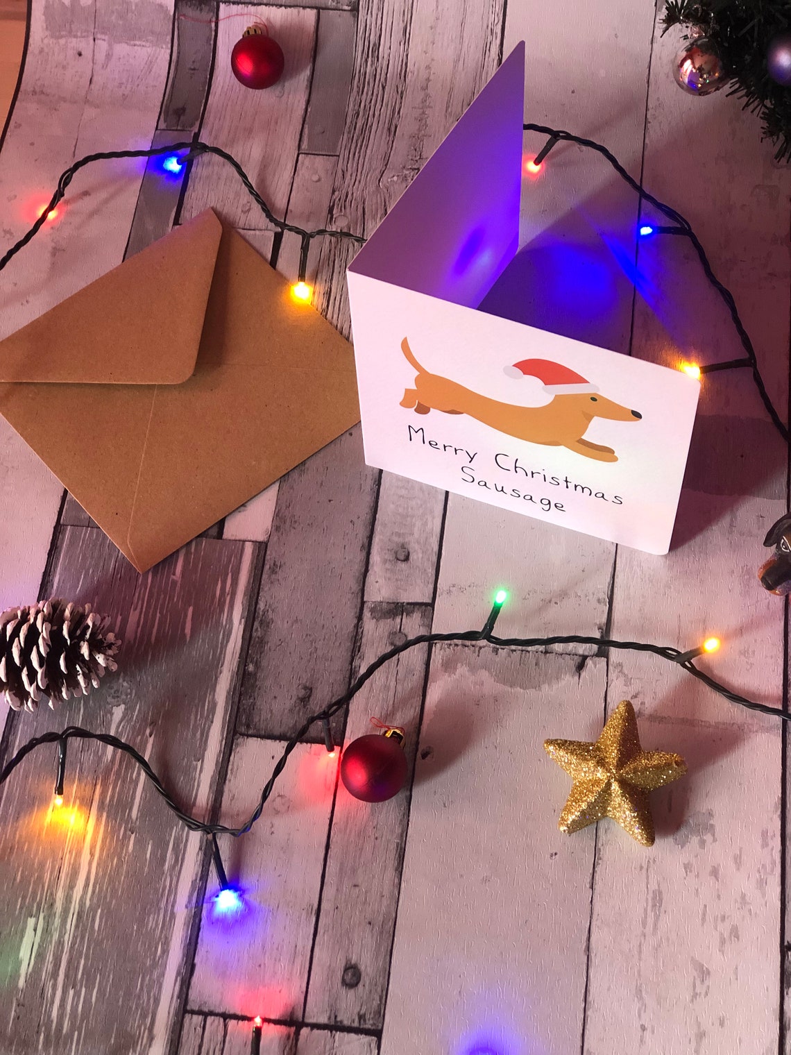 Sausage Dog Christmas Card by Carolyn Suzuki for 1973 main image 0