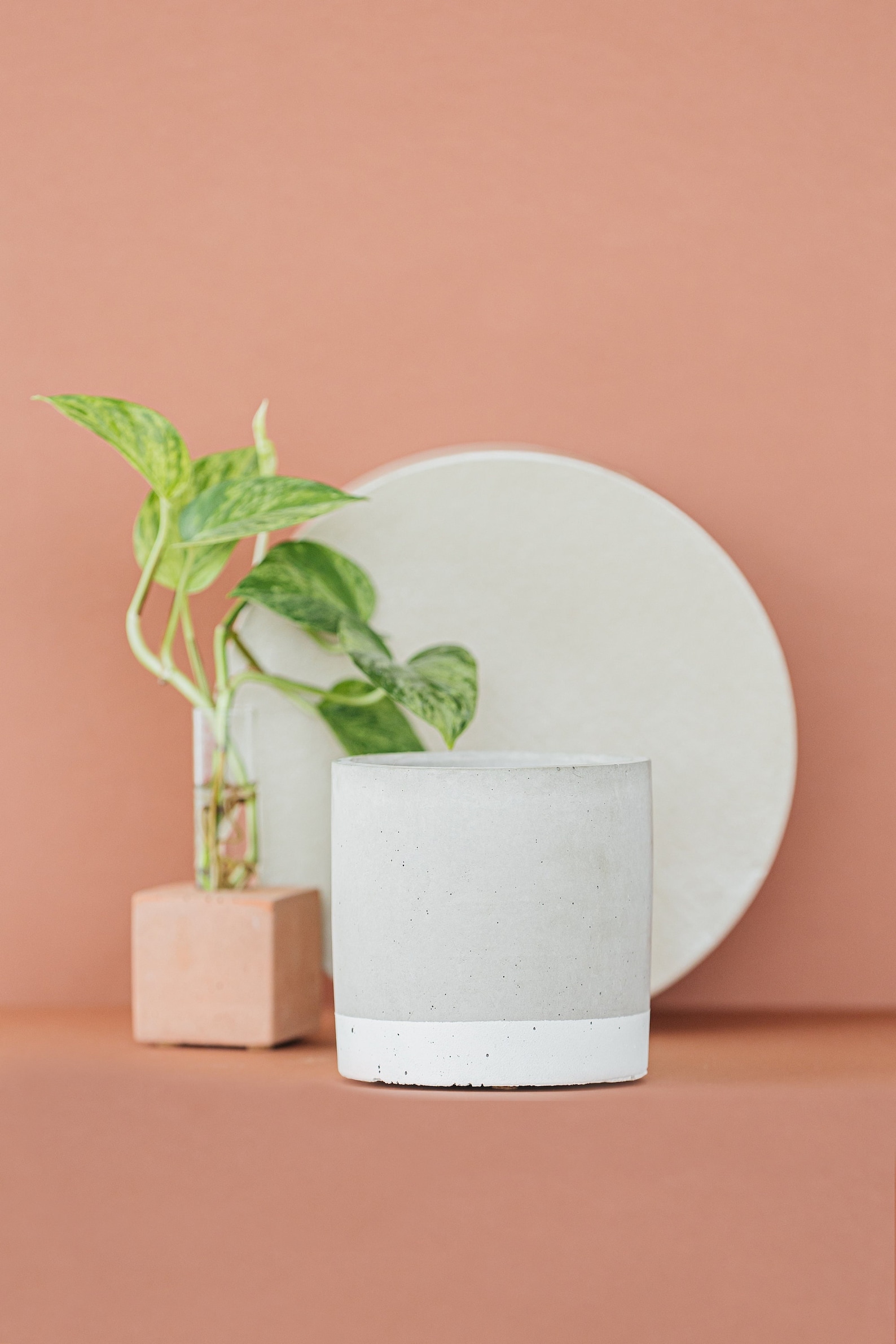 Concrete Planter / Drainage Hole / Large Planter With Tray / Etsy