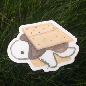 S’mores Turtle Vinyl Sticker, 2 Inch Vinyl Sticker, Sticker for Water Bottle, Sticker for Laptop, Sticker for Tumblers, S'mores Sticker