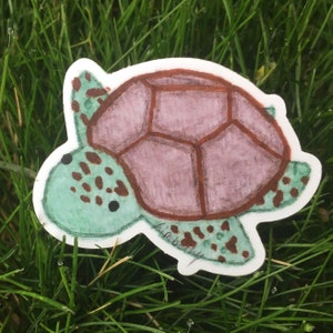Sea Turtle Vinyl Sticker, 2 Inch Vinyl Sticker, Sticker for Water Bottle, Sticker for Laptop, Vinyl Sticker for Tumblers