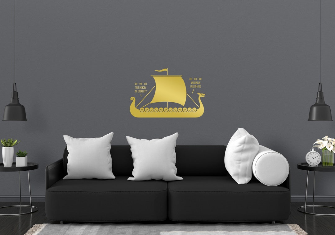 Viking Longboat Valhalla Calling Lyrics Norse Mythology Viking Art Vinyl Decal Waterproof