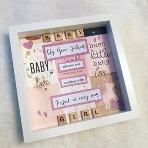 Personalised New Baby Girl Frame