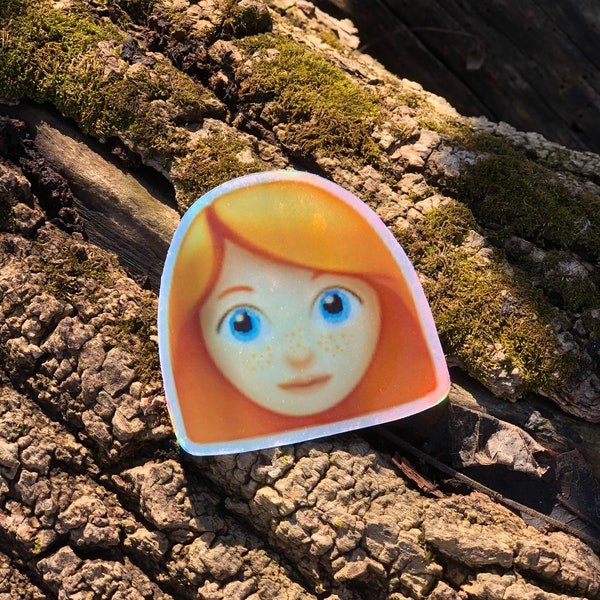 ginger redhead (holographic) vinyl waterproof sticker