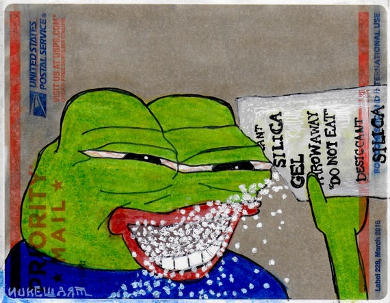 Pepe Eating Forbidden Silica Gel Packet ~ Label 228 Slaps - Etsy