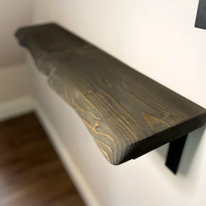 Driftwood Grey Flat Edge Rustic Shelf