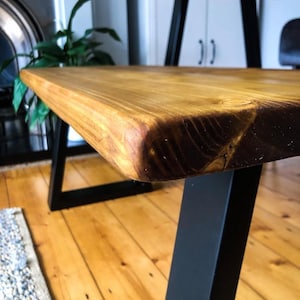 Dining Room Table with Metal A-Frame Legs - Handmade Wooden Table, Modern Industrial Dining Table, Custom Sizes Available
