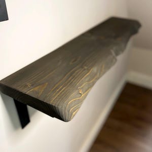 Driftwood Grey Live Edge Rustic Shelf