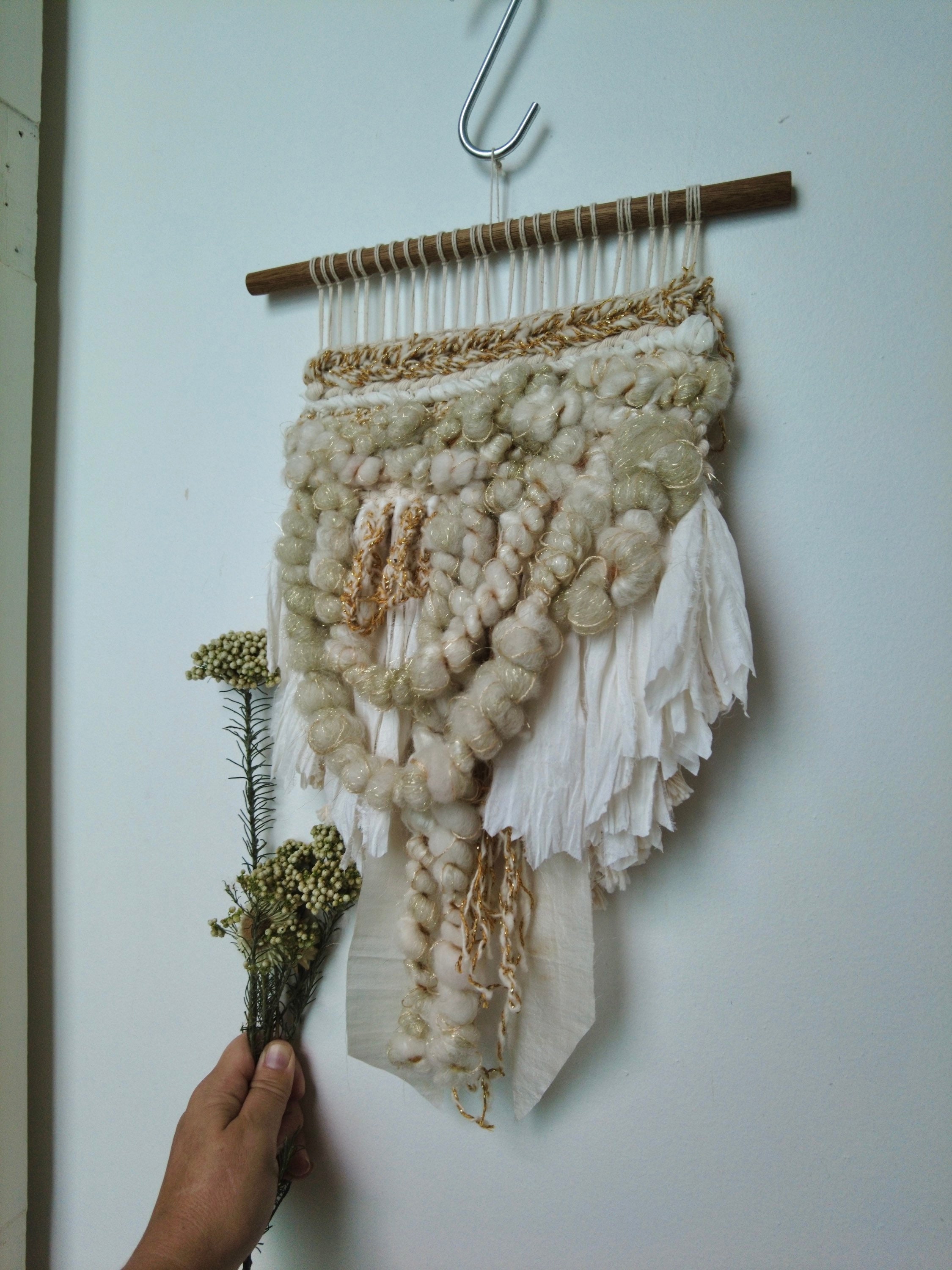When Doves Cry Weave Woven Wall Hanging Weaving Fibre Art 