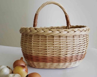 Cestino di vimini per cipolle, cestino da parete/tavolo, cestino di salice fatto a mano, cestino portaoggetti, tasca di vimini, cestino di fiori, cestino per cianfrusaglie