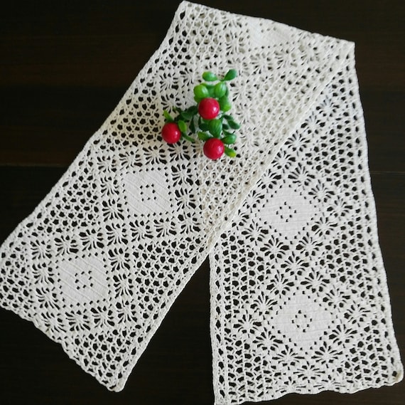 Crotchet cotton laces set of 2 vintage white laces for decorating Crochet partition lace-insert for pillows supplies for making crafts