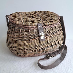 Korb Schulter Handtasche Fischer Korb Handgemacht Weide Korb Jäger Korb Markt Korb Geschenk für sie oder ihn