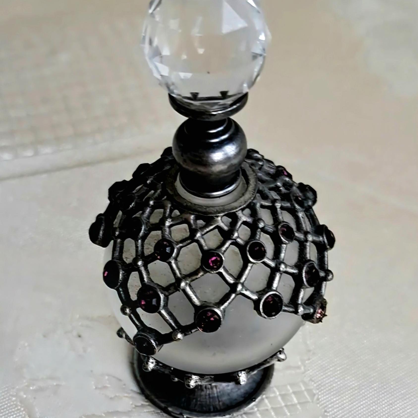 RoseFlower Vintage-Parfümflasche – Retro-Duftflakon Mit Emaille-Design Zum Nachfüllen, 15 Ml, Aus Kristallglas, Perfekt Als Deko Oder Reisebegleiter