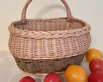 Hanging wicker basket for onions or fruit storage basket handmade willow flower basket table decor hanging  wall door basket gift for her