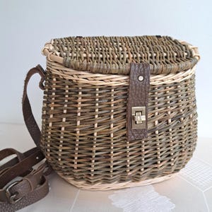 Wicker Schulter Handtasche mit weichen natürlichen Lederband Outdoor handgefertigte Weide Korb Mädchen Korb Markt Korb Geschenk für Frau