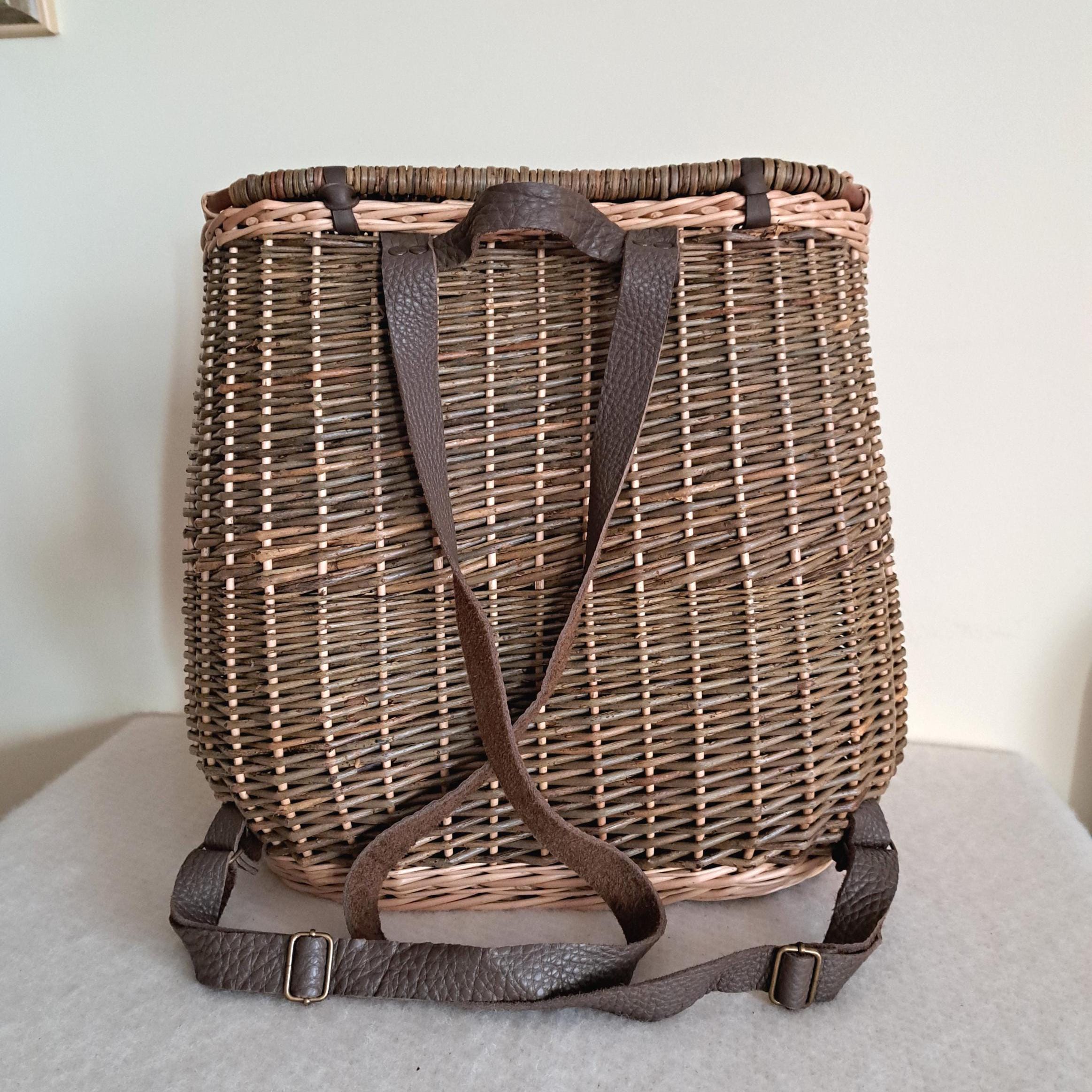 Wicker BACKPACK Large Handmade Foraging Basket Farmers 