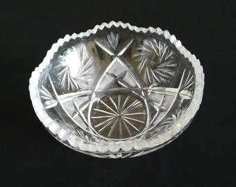 Lead crystal bowl, vase for candies, vintage vase, home decor, shelf decor housewarming or anniversary gift, wedding party decor