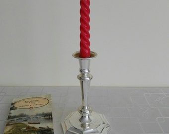 Vintage candle holder, tall candlestick holder, traditional candlestick with octagon base, home decor, perfect gift for her