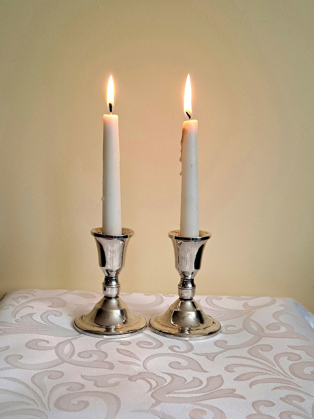 Vintage Sterling Silver Candlesticks, Duchin Creation, US Mid 20th