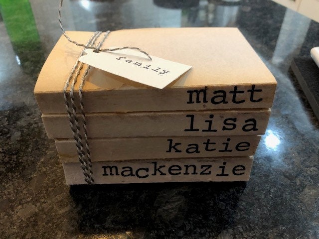 Personalized Book Stack - Etsy