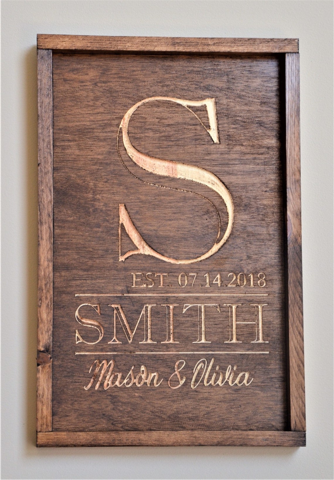 Personalized last name sign Etsy