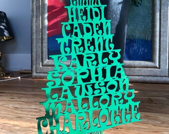 Personalized names in Christmas tree