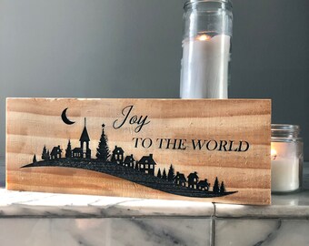 Christmas village silhouette decoration