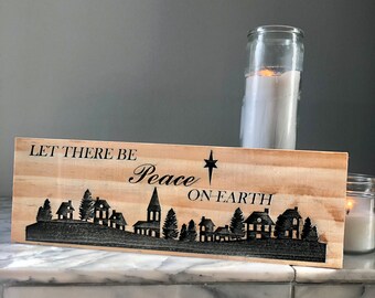 Christmas village silhouette decoration
