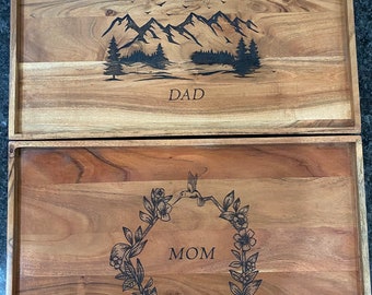 Personalized serving tray, personalized breakfast in bed tray for mom or dad