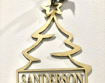 Personalized Christmas tree with family name