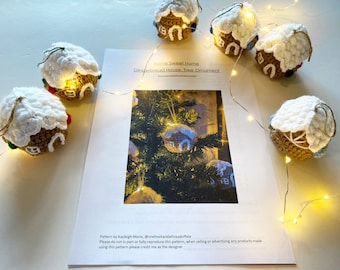 Home Sweet Home, Christmas Tree Ornament - Crochet Pattern, Downloadable PDF