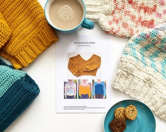 Tea and Biscuits Jumper - Crochet Pattern, PDF download