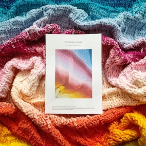 The Rainbow Maxim blanket - Crochet Pattern, PDF Download