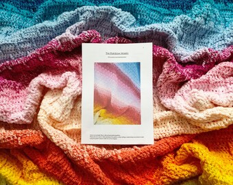 The Rainbow Maxim blanket - Crochet Pattern, PDF Download