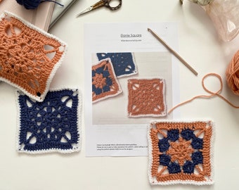 Elanie Square - Crochet Pattern, PDF Download