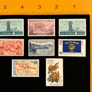 Oregon Vintage US Stamps, issued 1936 to 1993, set of 8 image 3