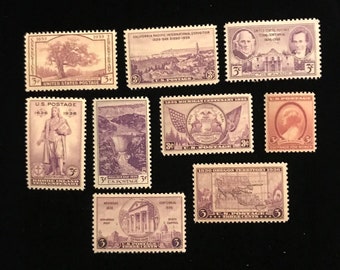 1935 & 1936 MNH complete set of 9 “sheet stamps”