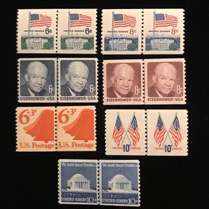 Coil Guide Line Pairs, set of 7, MNH, 1338A to 1520, vintage 1969-1974