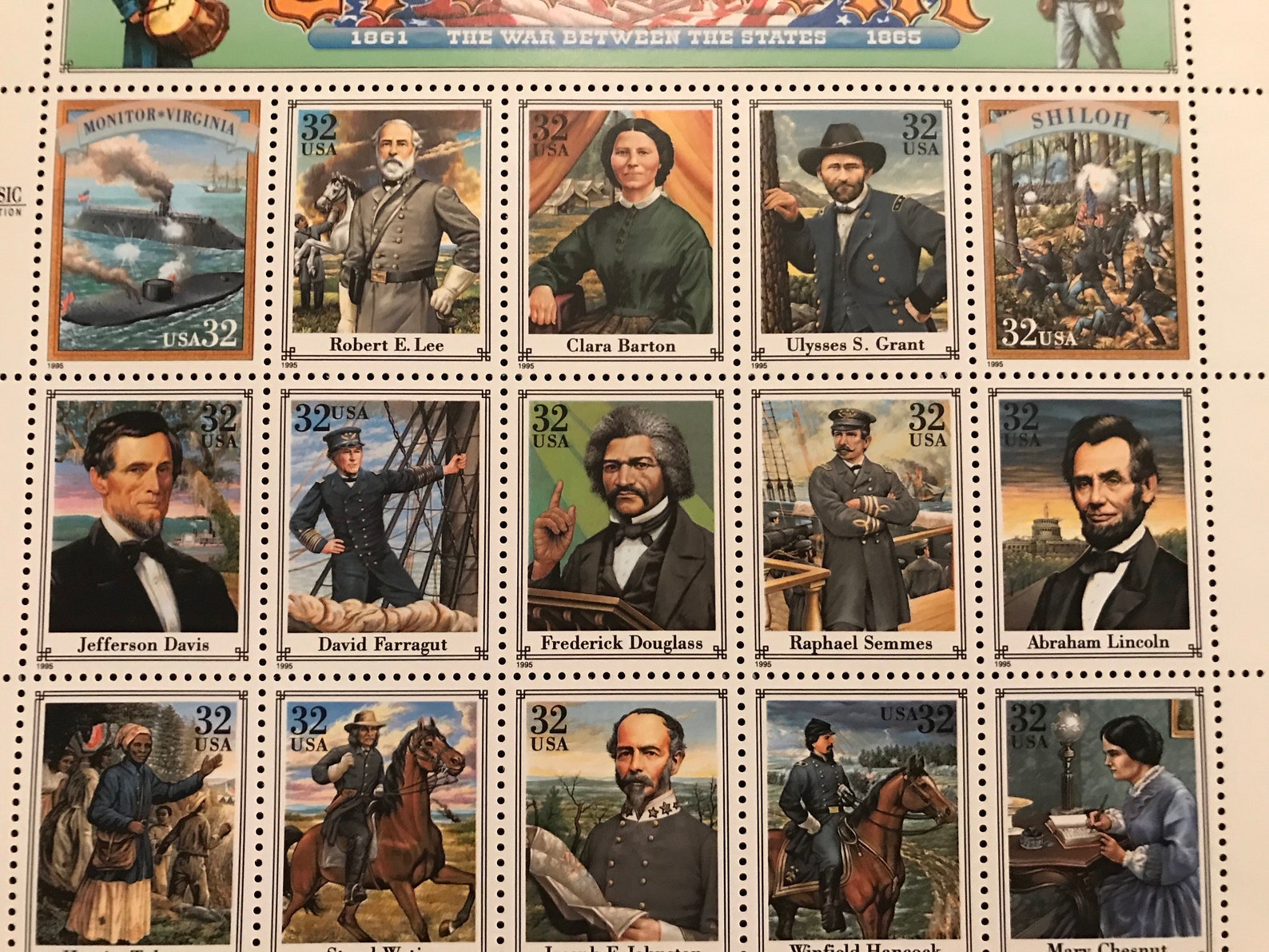 Civil War Stamp Commemorative Sheets Set of 2 Etsy