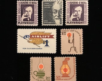 US Mint Dollar Value Stamps, set of 7, vintage 1967-1979, discount price