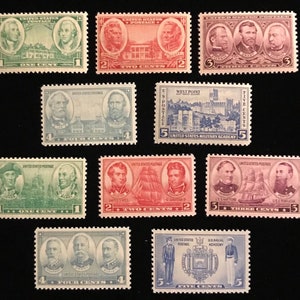 Army Navy 1936-7 US Vintage Stamp set of 10, MNH, Scott 785-794