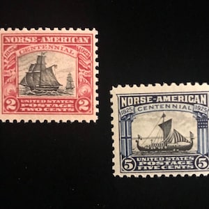 620-621 US Vintage Stamps, issued 1925, mint set of 2, Norse American Commemoratives