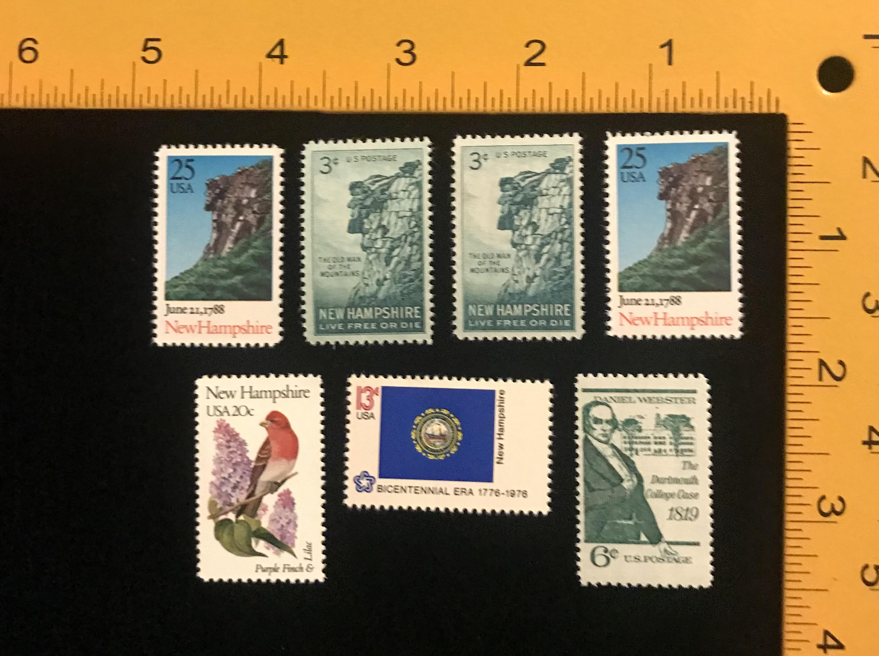 New Hampshire Vintage US Stamps, Issued 1955 to 1988, Set of 7 - Etsy